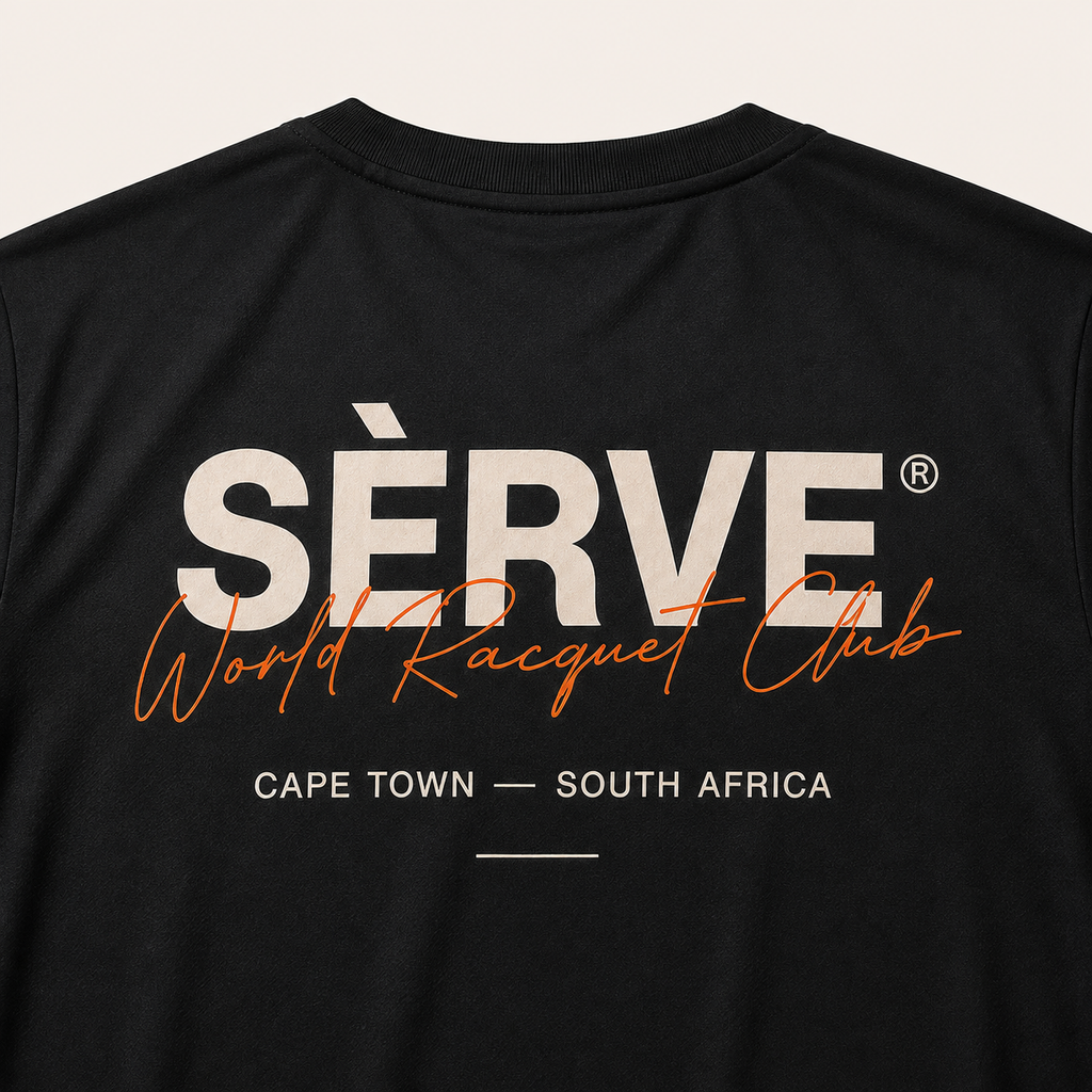 SÈRVE WORLD RACQUET CLUB COURT TEE - Black