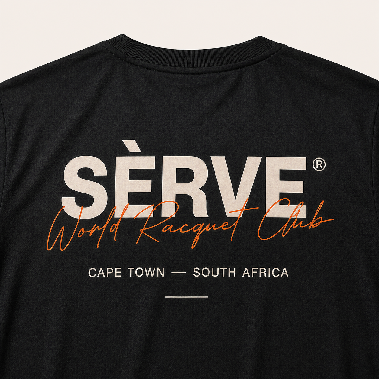 SÈRVE WORLD RACQUET CLUB COURT TEE - Black