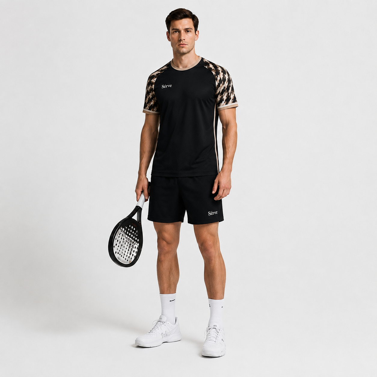 SÈRVE WORLD RACQUET CLUB SAWTOOTH TEE - Black