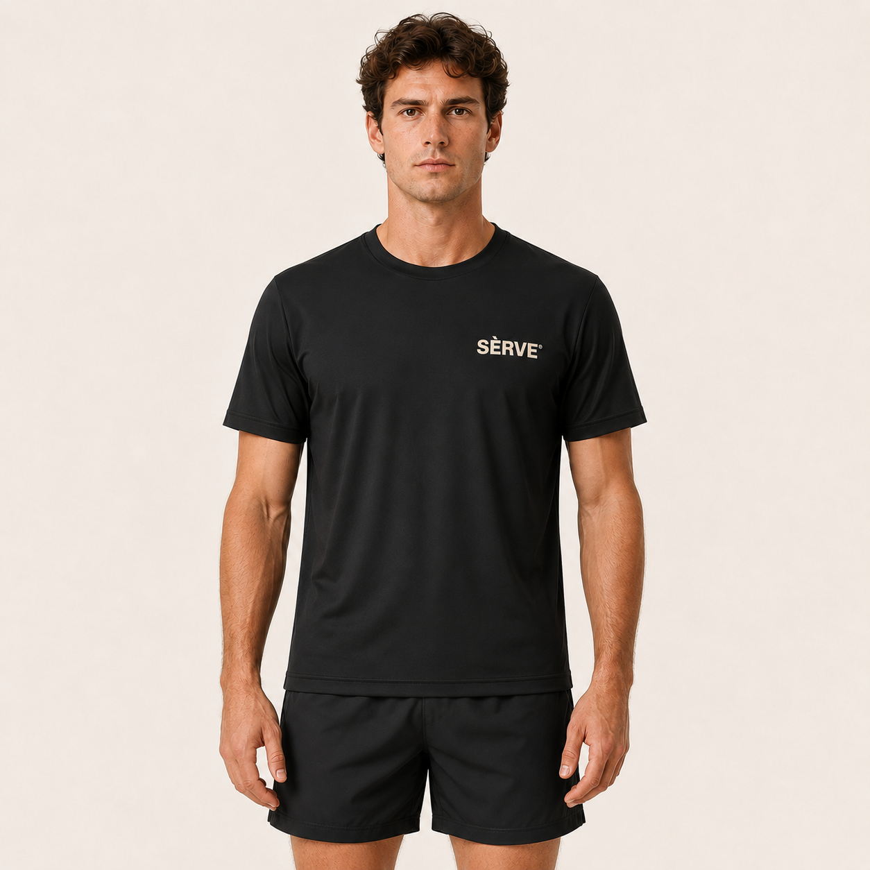SÈRVE WORLD RACQUET CLUB COURT TEE - Black