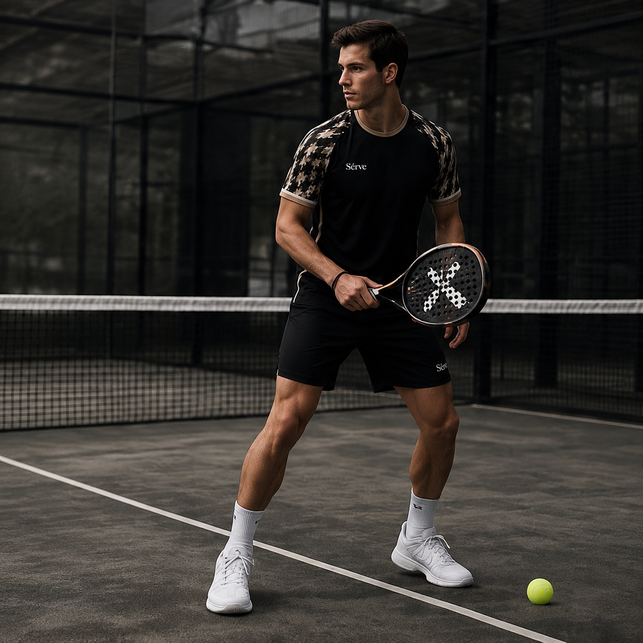 SÈRVE WORLD RACQUET CLUB SAWTOOTH TEE - Black