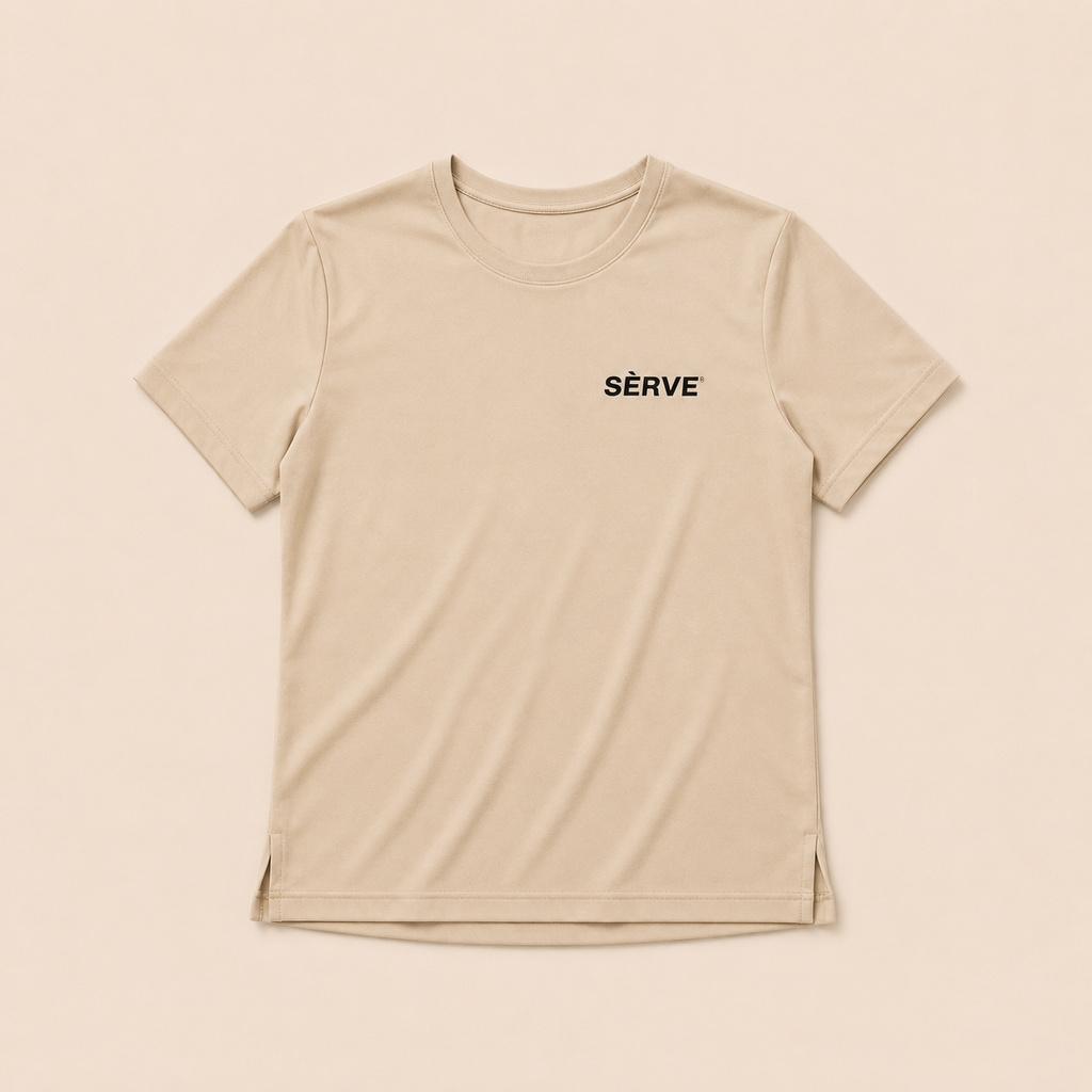 SÈRVE Women’s World Racquet Club Performance Tee — Sand