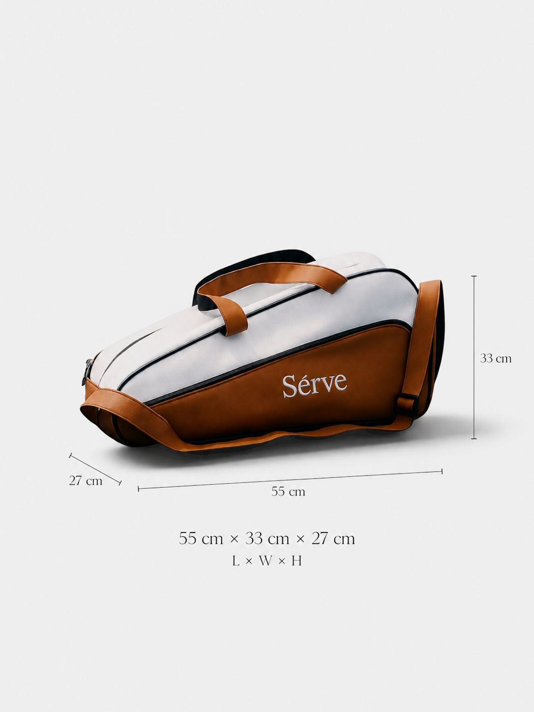 Sèrve Padel Bag – White & Taupe Leather Edition